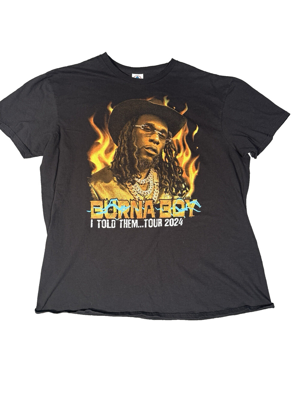 Burna Boy Tour T Shirt Mens XL Black Concert Reggae Hip Hop Rap 2024 I told them